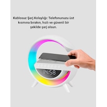 Nrzsnt Renkli Işıklı 15w Kablosuz Şarjlı Masa Lambası