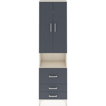 Arges Dolap 3 Raflı 3 Çekmeceli Tek Askılı 60x30x221 Aytaşı-antrasit Aytası