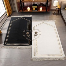 İsminizi Seccadeye Yazıyoruz Kalbi Tamamla Eşlere Özel Çiftli Seccade Siyah Beyaz Gold İşlemeli 70 120cm330gr Tek Ürün Ölçüsü Çok Renkli