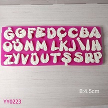 Yy0223 Büyük Harf Kalp Ve Çiçek Desenli Silikon Kalıp