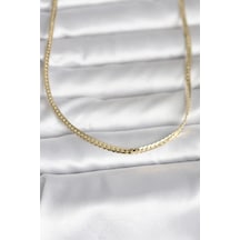 Cm 14k Gold Renk Yassı Zincir Model 45 Cm Kadın Kolye Karışık Renk