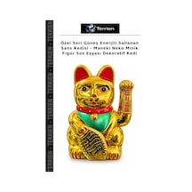Özel Seri Güneş Enerjili Sallanan Şans Kedisi - Maneki Neko Minik Figür Süs Eşyası Dekoratif Kedi