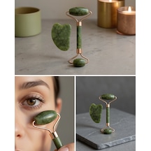 Yüz Bakım Seti Yeşim Taşı Çift Başlıklı Roller Ve Gua Sha Uczzzyeşimtaşı-1