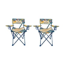 Ebitda Best Choice 2 Adet Katlanır Kamp Sandalyesi, 2 Kol, Bardak Ve Telefon Bölmesi, 110 Kg Taşıma Kapasitesi Çok Renkli