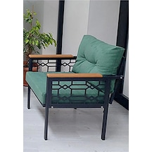 Adımshos Tekli Lazer Balkon-bahçe-ofis-kafe Çay Seti Koltuk Oturma Takımı-oturma Grubu Yeşil