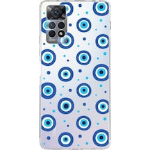 Xiaomi Redmi Note 11 Pro İle Uyumlu Nazar Boncuğu 1 Kamera Korumalı Şeffaf Silikon Kılıf Şeffaf