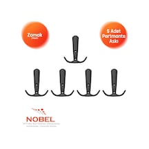 Focus Portmanto Askısı, Metal Vestiyer Askısı, Matsiyah, Duvar Ve Dolap Askılığı 5'li Set Vidalı Matsi Yah