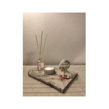 Dekoratif Özel Tasarım Beyaz Ve Siyah Set Tealight Mum Hariçtir