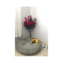 Açık Gri Yuvarlak Mini Yer Pufu, Yer Minderi Gri
