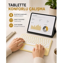 Mey İthalat Bluetooth Kablosuz Klavye - İnce Slim Model, Tablet Ve Akıllı Tv Uyumlu, Sessiz Tuşlu Taşınabilir Klavye