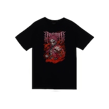 Demon Slayer Anime Baskılı Unisex %100 Pamuk Siyah T-shirt SIYAH