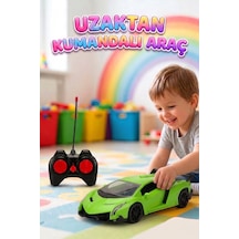 Uzaktan Kumandalı 1:12 Ölçekli 4 Fonksiyon Işıklı Usb Şarjlı 10-15km/h 2.4ghz Oyuncak Spor Araba Yeşil