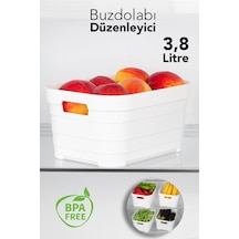 3800 Ml Buzdolabı Düzenleyici - Mutfak Banyo Dekoratif Dolap İçi Çok Amaçlı Organizer Beyaz Beyaz