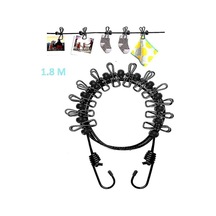 Ganzhoushop Çamaşır Askılığı Halatı Geri Çekilebilir Taşınabilir Çamaşır Askısı Depolama Çamaşır Askısı 12 Klipsli Çamaşır Kampı İçin Çok Renkli