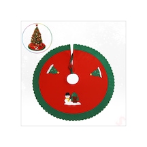 Yılbaşı Çam Ağacı Altı Örtüsü Desenli - 90 Cm