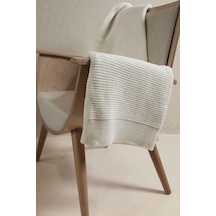 Miel Krem Tek Kişilik Kenarı Ponponlu Battaniye 160 X 220 37101 Krem