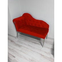 Metalda Josefin Bench Koltuk Berjer Gümüş Seri 120 Cm Kırmızı