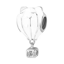 Beyaz Balon Kedi Sallantılı Charm Gümüş