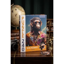 240 Parça Bob Monkey Havalı Hayvan Portresi Puzzle 33x48cm Eğitici Çocuk Yapboz 1
