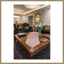 Bezos Çizgili Tek Runner, Colber Tek Runner 40x140cm Pudra 22