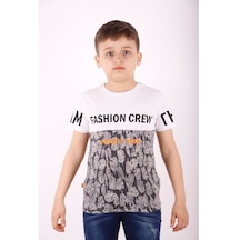Toontoy Erkek Çocuk Fashion Crew Baskılı Garnili Tişört-Beyaz-5 Yaş - 110Cm Boy 12820--58995