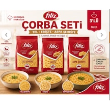 Filiz Çorba Seti 3 Lü Karışık Makarna Paket Tel Şehriye, Arpa Şehriye, Erişte 3x500 G - Güven Bitkisel