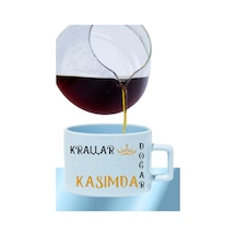 Krallar Bu Ayda Doğar Baskılı Eş Sevgili Baba Özel Gün Hediyelik Dikdörtgen Kulp Pastel Mavi Fincan Mavi-11