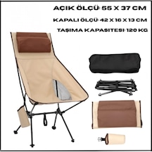 Uyguna-yakala Kahve/kum Katlanabilir Kamp Sandalyesi - Bardaklıklı -22d-bs Çok Renkli