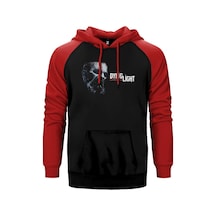 Dying Light Zombi Head Kırmızı Renk Reglan Kol Kapşonlu Sweatshirt Kırmızı
