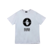 Stoned&Fame Public Enemy Baskılı T-shirt Beyaz