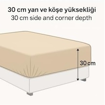 Ezgi Battal Boy Desenli Lastikli Çarşaf Seti 180x200 Cm + 2 Adet Yastık Kılıfı 50x70 Kahve, Stilbatdn Abanoz