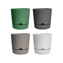 Plastik Drenajlı Saksı Seti, 4 Adet 9 Litre Karışık Renk