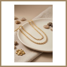 Bezos Cm Burgu Zincir Model Gold Renk 50 Cm Kadın Kolye 22