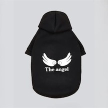 Kedi Ve Köpek İçin The Angel Kapüşonlu Siyah Sweatshirt