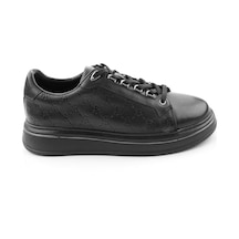Bambi Siyah Hakiki Deri Erkek Sneaker E01398023103