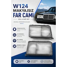 Mercedes W124 Makyajsız Far Cam Takımı Sağ-sol - Çerçeveli Takım