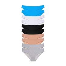 10 Adet Süper Eko Set Likralı Kadın Slip Siyah Ten Gri Beyaz Mavi Standart