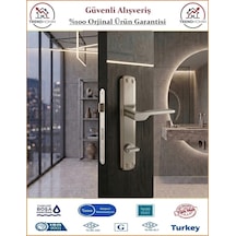 Trendhomm Sedir Aynalı - Nikel Saten - Wc Banyo Kapı Kolu - Sağ