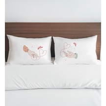 Bk Gift Sevgili Tasarımlı Pamuklu 2 Li Yastık Kılıfı Seti-12 50x70cm , Sevgiliye , Ev si, Tasarım Ev Tekstili