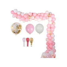 Pembe Beyaz Zincir Balon Setleri Beyaz