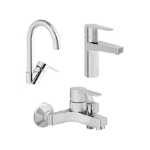 Artema Nora S Lavabo Musluk Eviye Mutfak + Banyo Batarya Seti Krom