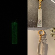 I Harfi Fosforlu Neon Yeşil Renk Parlak Simli Gold Aksesuarlı Anahtarlık