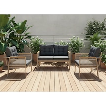 Adımshops Opal 2+1+1 Antrasit Metal Gövde Balkon-bahçe-kafe,çay Seti,koltuk Takımı,oturma Grubu,ofis Koltuğu Çok Renkli