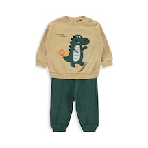Civil Baby Timsah Baskılı 6-18 Ay Takım - Açık Camel