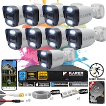 Exitcam-9'li Ahd Güvenlik Kamera Seti-gece Renkli-6 Warmled'li- Su Geçirmez-2 Mp- Full Hd
