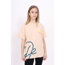 Toontoy Kids Toontoy Unisex Çocuk Baskılı Tişört Bej