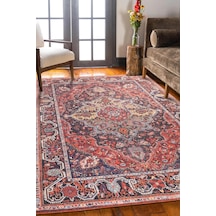 Folk Vintage Desenli Dokuma Taban Dekoratif Renkli Halı Ba 07