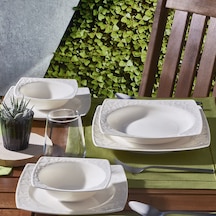 Güral Porselen - Vivente 24 Parça 6 Kişilik Bone Yemek Takımı