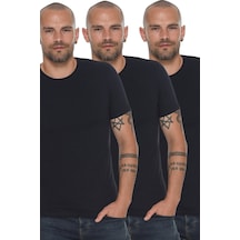 Üçlü Set T8569 Dewberry Bisiklet Yaka Erkek T-shırt-lacivert-lacivert-lacivert Lacivert-lacivert-lacivert