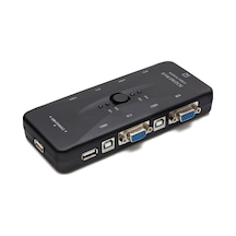 Vga Usb Kvm Swıtch 4 In 1 Out + 4 Port Usb Console - Sıyah Hd230